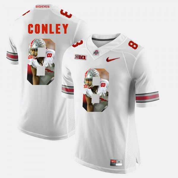 Ohio State Buckeyes Gareon Conley Men's #8 White Pictorial Fashion College Football Jersey 2404GRQM1